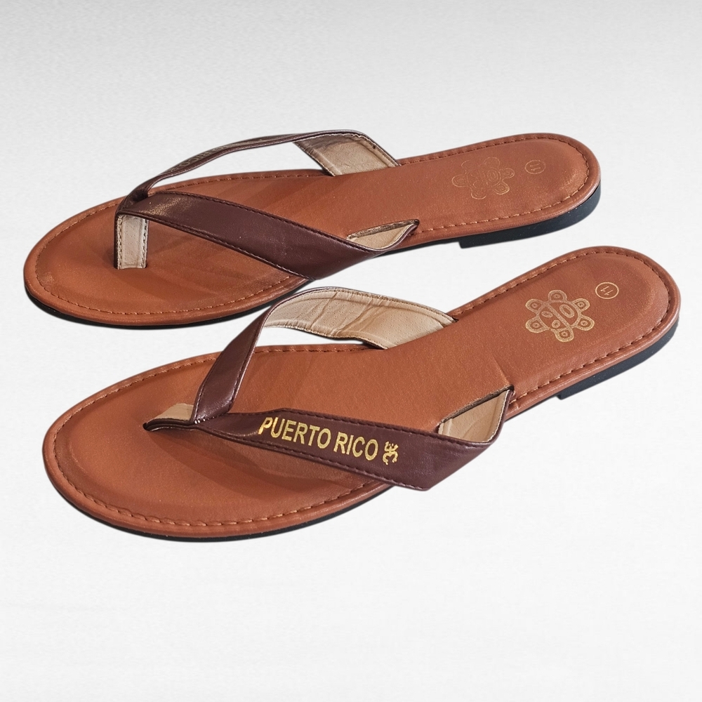 Brown Puerto Rico Flip Flops Size 11